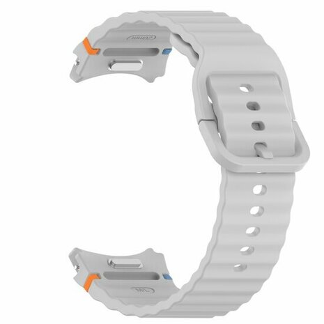 Wave Sportarmband mit Druckknopf - Größe: M/L - Grau - Samsung Galaxy Watch 7 - 40mm / 44mm & Watch FE