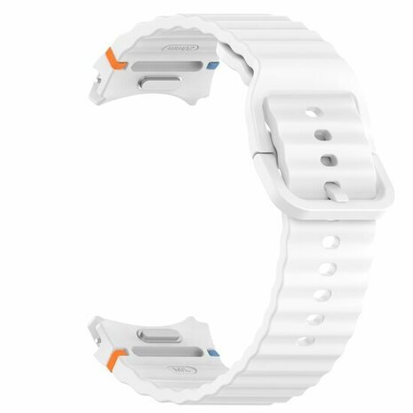 Wave Sportarmband mit Druckknopf - Größe: M/L - Weiß - Samsung Galaxy Watch 6 - 40mm & 44mm