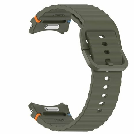Wave Sportarmband mit Druckknopf - Größe: M/L - Dunkelgrün - Samsung Galaxy Watch 5 (Pro) - 40mm / 44mm / 45mm