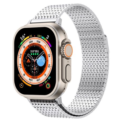 Edelstahl Loop Band - Silber - Extra stark - Geeignet für Apple Watch 44mm / 45mm / 46mm / 49mm