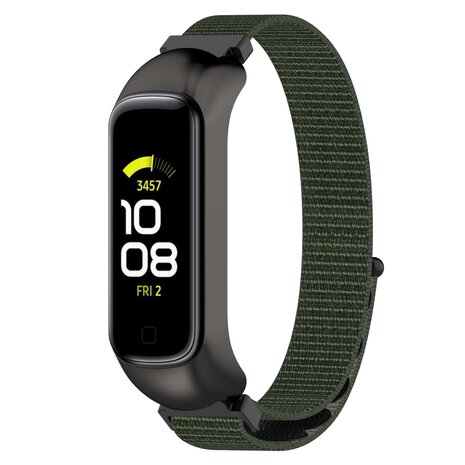 Nylon Sport Loop Armband - Dunkelgrün - Samsung Galaxy Fit 2