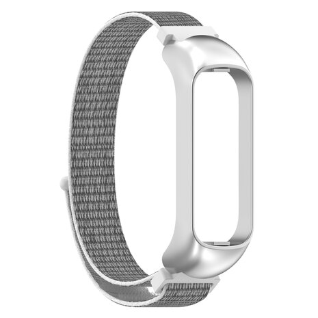 Nylon Sport Loop Armband - Weiß/Grau - Samsung Galaxy Fit 2