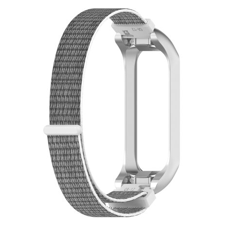 Nylon Sport Loop Armband - Weiß/Grau - Samsung Galaxy Fit 2