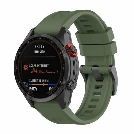 Silikon-Sportarmband - Armee gr&uuml;n - Garmin Fenix 8 - 43mm