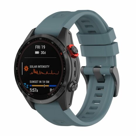 Silikon-Sportarmband - Grau-Blau - Garmin Fenix 8 / 8 Pro - 51mm
