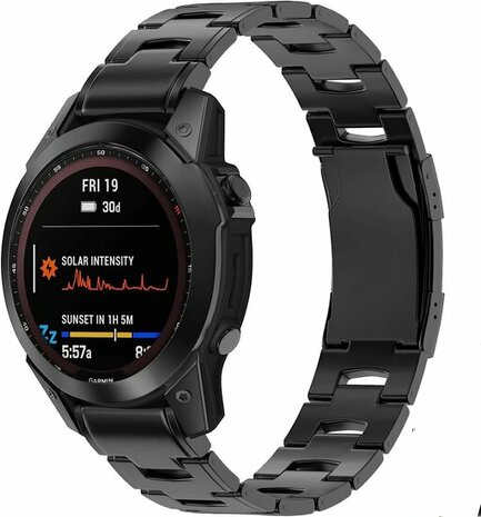 Titan-Gliederarmband - Schwarz - Garmin Fenix 8 / 8 Pro - 51mm