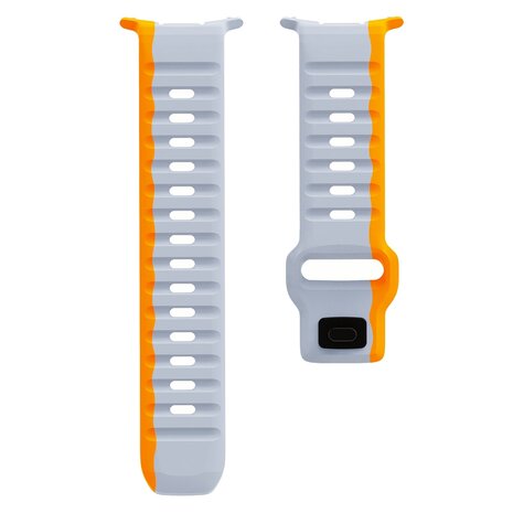 Wave Silikonarmband - Grau mit Orange - Samsung Galaxy Watch Ultra 47mm