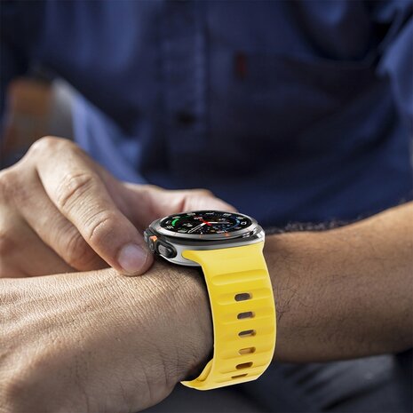 Wave Silikonarmband - Gelb - Samsung Galaxy Watch Ultra 47mm