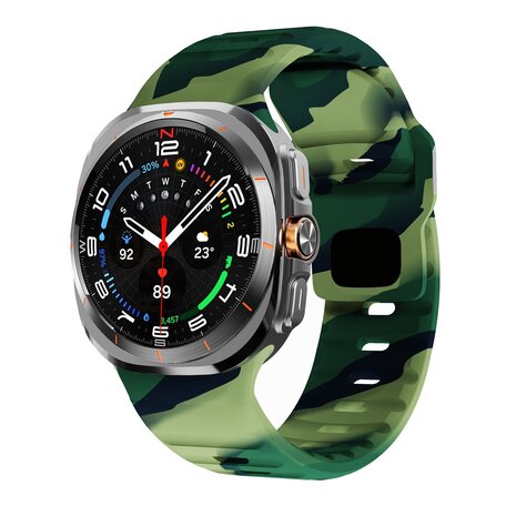 Wave Silikonarmband - Armee gr&uuml;n camouflage - Samsung Galaxy Watch Ultra 47mm