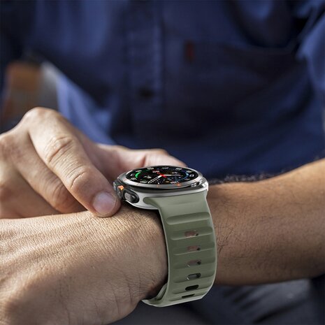 Wave Silikonarmband - Dunkelgr&uuml;n - Samsung Galaxy Watch Ultra 47mm