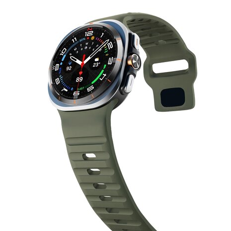 Wave Silikonarmband - Dunkelgr&uuml;n - Samsung Galaxy Watch Ultra 47mm
