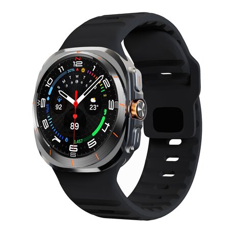 Wave Silikonarmband - Schwarz - Samsung Galaxy Watch Ultra 47mm