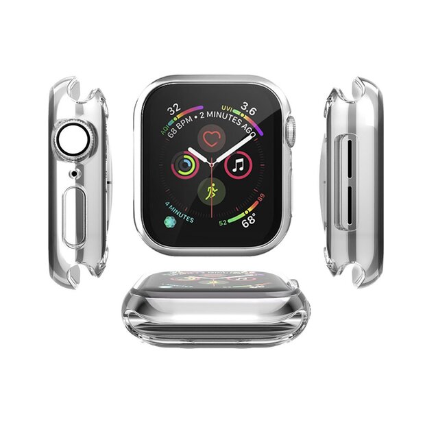 Silikonh&uuml;lle (vollst&auml;ndig gesch&uuml;tzt) 44mm - Silber - Geeignet f&uuml;r Apple Watch 44mm