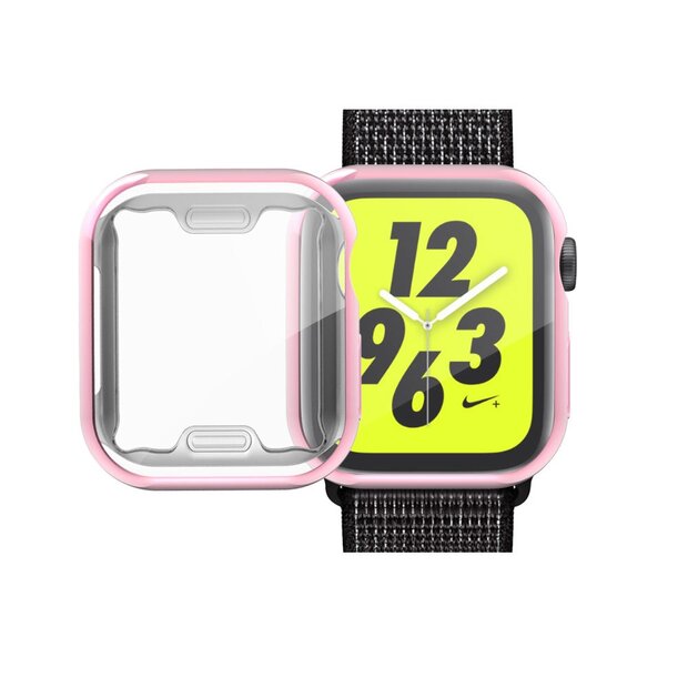 Silikonh&uuml;lle (vollst&auml;ndig gesch&uuml;tzt) 44mm - Pink - Geeignet f&uuml;r Apple Watch 44mm