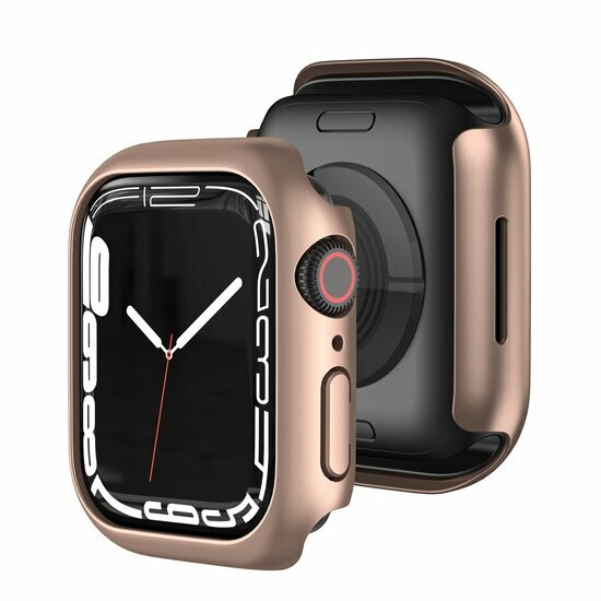 Apple Watch 45mm Hartschalengeh&auml;use (offene Vorderseite) - Ros&eacute;gold - Geeignet f&uuml;r Apple Watch 45mm