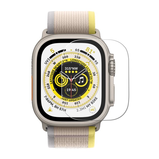 Displayschutzfolie Ultra Apple Watch - Geh&auml;rtetes Glas - Geeignet f&uuml;r Apple Watch 49mm