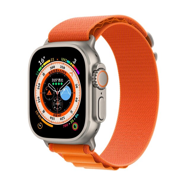 Alpine Loop Armband - Orange - Geeignet f&uuml;r Apple Watch 44mm / 45mm / 46mm / 49mm