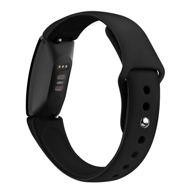 Fitbit Inspire 1 / HR / Ace 2 Silikonband - Gr&ouml;&szlig;e: Gro&szlig; - Schwarz
