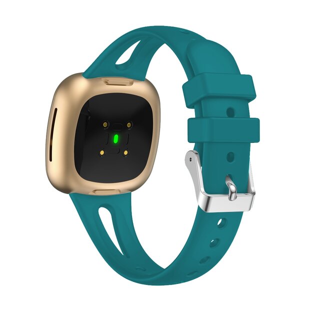 Fitbit Versa 3 &amp; 4 / Sense 1 &amp; 2 - Sportband Teardrop Design - Klein - Blau-gr&uuml;n
