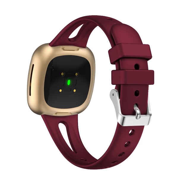Fitbit Versa 3 &amp; 4 / Sense 1 &amp; 2 - Sportband Teardrop Design - Klein - Bordeaux