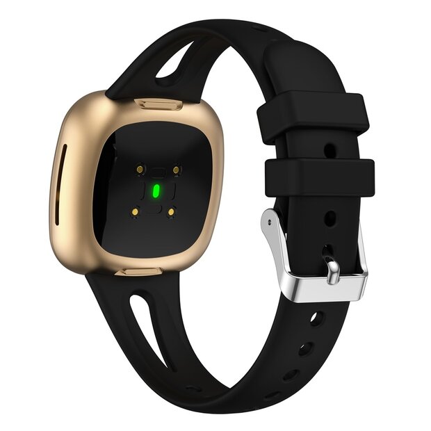Fitbit Versa 3 &amp; 4 / Sense 1 &amp; 2 - Sportband Teardrop Design - Klein - Schwarz