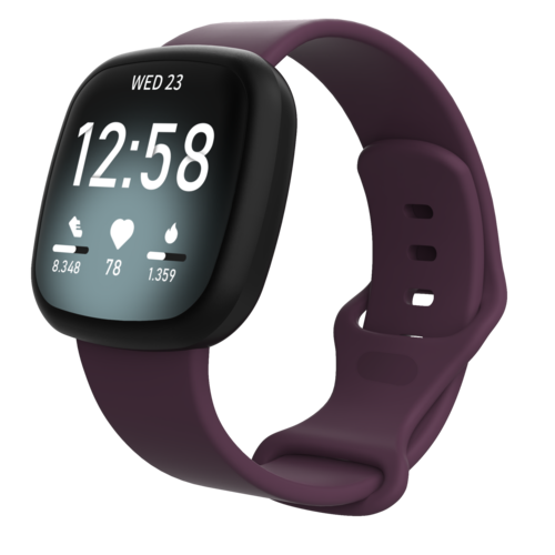 Fitbit Versa 3 &amp; 4 / Sense 1 &amp; 2 Sportarmband - Lila - Gr&ouml;&szlig;e: M/L