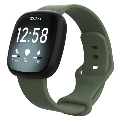 Fitbit Versa 3 &amp; 4 / Sense 1 &amp; 2 Sportarmband - Gr&uuml;n - Gr&ouml;&szlig;e: M/L