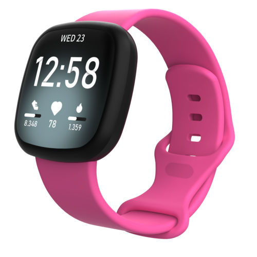 Fitbit Versa 3 &amp; 4 / Sense 1 &amp; 2 Sportarmband - Rosa - Gr&ouml;&szlig;e: S/M