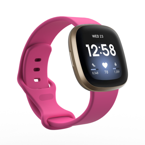 Fitbit Versa 3 &amp; 4 / Sense 1 &amp; 2 Sportarmband - Rosa - Gr&ouml;&szlig;e: S/M