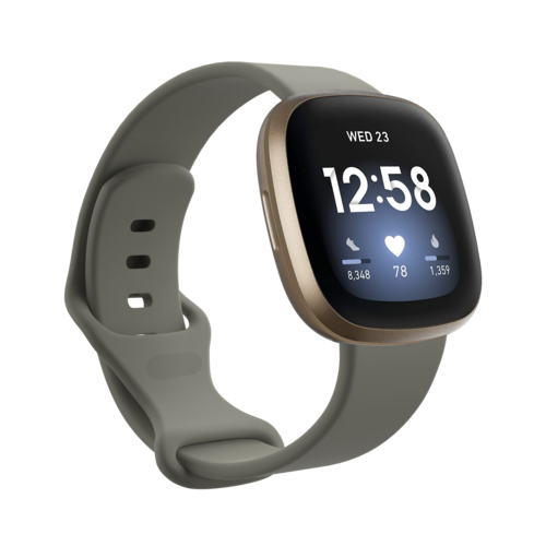 Fitbit Versa 3 &amp; 4 / Sense 1 &amp; 2 Sportarmband - Grau - Gr&ouml;&szlig;e: S/M