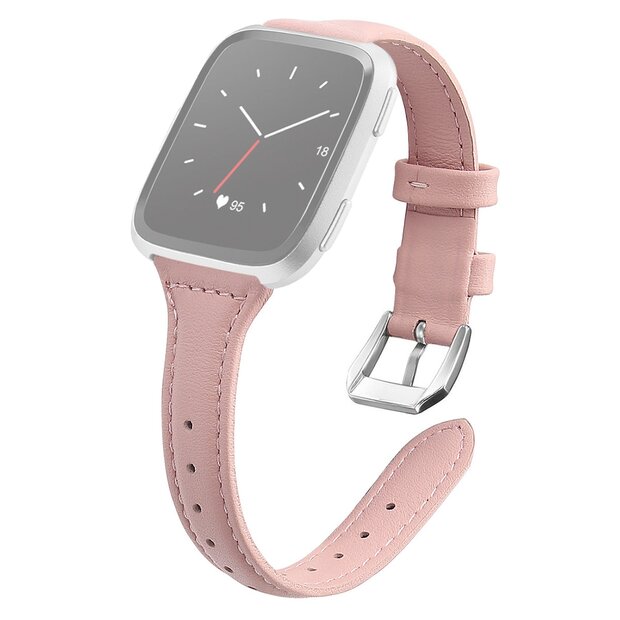 Fitbit Versa 1 / 2 &amp; Lite Armband TPU Leder - Hellrosa