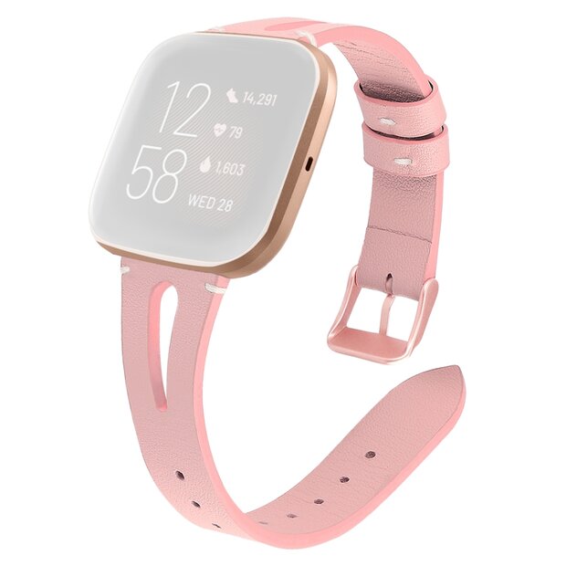 Fitbit Versa 1 / 2 &amp; Lite Armband TPU Leder - Rosa