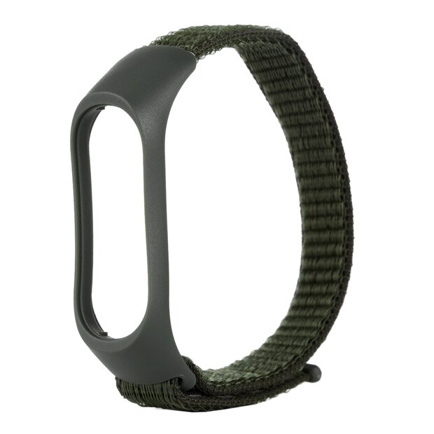 Nylon gewebt Band Xiaomi Mi Band 3 / 4 / 5  / 6 / 7 - Armee Gr&uuml;n