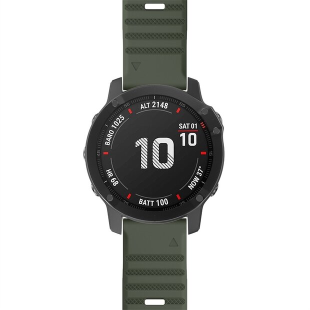 Silikonband - Armee gr&uuml;n - Garmin Fenix 7X / 6X / 5X