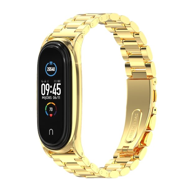 Metallgliederarmband f&uuml;r Xiaomi Mi Band 3/4/5/6/7 - Gold