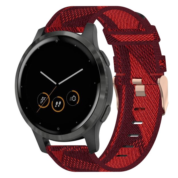 Garmin Venu 3s / Vivoactive 4s / Venu 2s / Vivomove 3s / Forerunner 255s - Segeltucharmband - Rot