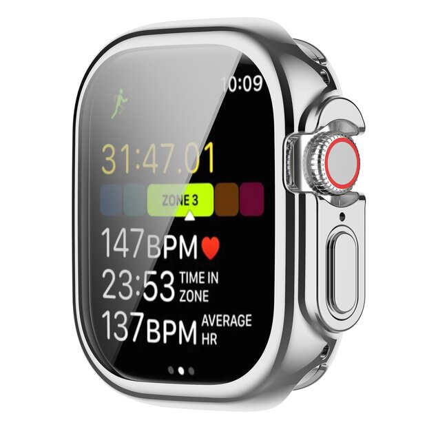 Apple Watch Ultra TPU-H&uuml;lle - Vollst&auml;ndig gesch&uuml;tzt - Silber - Geeignet f&uuml;r Apple Watch 49mm (Ultra)