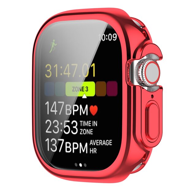 Apple Watch Ultra TPU-H&uuml;lle - Vollst&auml;ndig gesch&uuml;tzt - Rot - Geeignet f&uuml;r Apple Watch 49mm (Ultra)