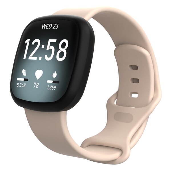 Fitbit Versa 3 &amp; 4 / Sense 1 &amp; 2 Sportarmband - Sand Pink - Gr&ouml;&szlig;e: S/M