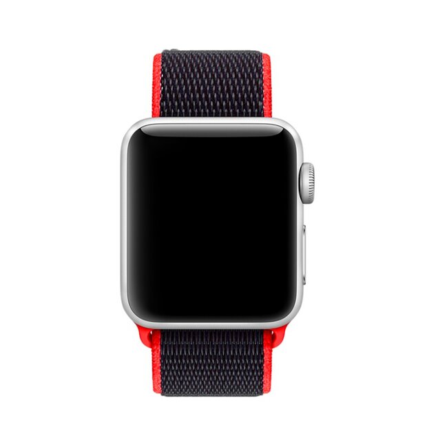 Sport Loop Armband - Magenta / Schwarz - Geeignet f&uuml;r Apple Watch 38mm / 40mm / 41mm / 42mm