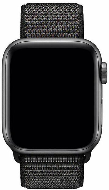 Sport Loop Armband - Schwarz - Geeignet f&uuml;r Apple Watch 38mm / 40mm / 41mm / 42mm