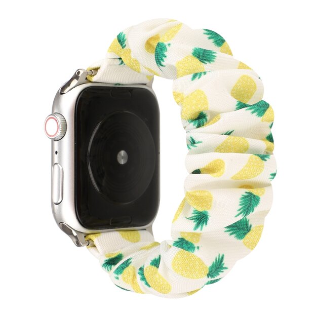 Elastisches Armband - Ananas-Druck - Geeignet f&uuml;r Apple Watch 38mm / 40mm / 41mm / 42mm