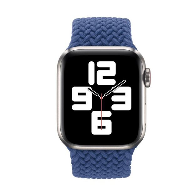 Geflochtenes Solo Loop Armband - Gr&ouml;&szlig;e: S - Blau - Geeignet f&uuml;r Apple Watch 38mm / 40mm / 41mm / 42mm