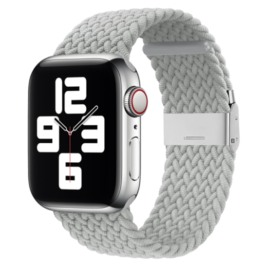 Geflochtenes Armband - Hellgrau - Geeignet f&uuml;r Apple Watch 38mm / 40mm / 41mm / 42mm