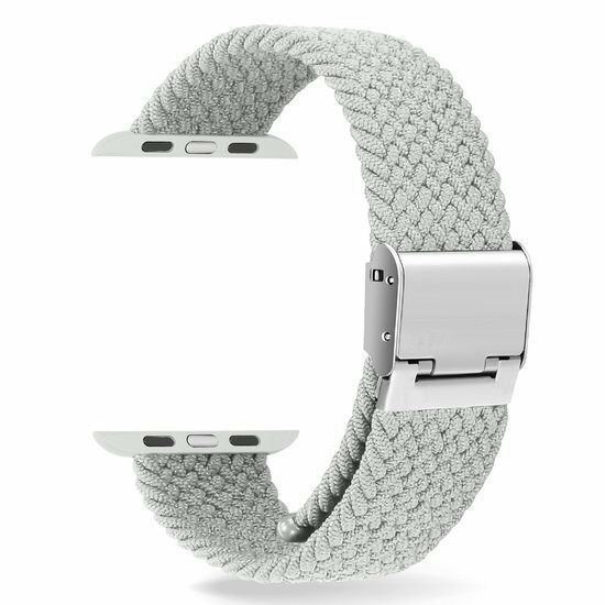 Geflochtenes Armband - Hellgrau - Geeignet f&uuml;r Apple Watch 38mm / 40mm / 41mm / 42mm