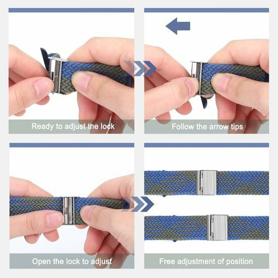 Geflochtenes Armband - Blau / Gr&uuml;n - Geeignet f&uuml;r Apple Watch 38mm / 40mm / 41mm / 42mm