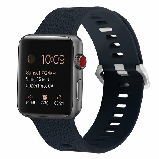 Gemustertes Silikonarmband - Dunkelblau - Geeignet f&uuml;r Apple Watch 38mm / 40mm / 41mm / 42mm