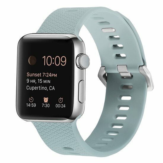 Gemustertes Silikonarmband - Smaragdgr&uuml;n - Geeignet f&uuml;r Apple Watch 38mm / 40mm / 41mm / 42mm