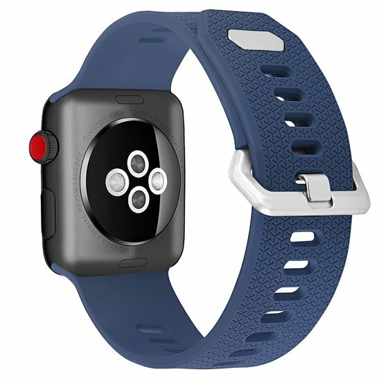Gemustertes Silikonarmband - Navy - Geeignet f&uuml;r Apple Watch 38mm / 40mm / 41mm / 42mm