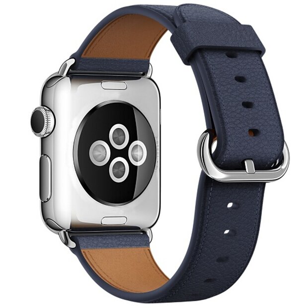 Klassisches Lederarmband - Mitternachtsblau - Geeignet f&uuml;r Apple Watch 38mm / 40mm / 41mm / 42mm